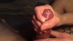 Hot Oiled Hand Make Handjob Slowmotion Cum