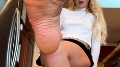 Classy Blonde Enjoys Foot Fetish