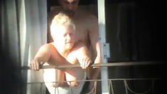 sex and balcony (Voyeur get caught)