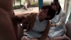 Japanese schoolgirl undresses uniform and widens